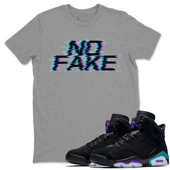 Jordan 6 Retro Aqua shirt to match jordans No Fake Glitch sneaker tees Air Jordan 6 Aqua SNRT Sneaker Release Tees Unisex Heather Grey 1 T-Shirt
