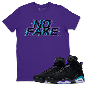 Jordan 6 Retro Aqua shirt to match jordans No Fake Glitch sneaker tees Air Jordan 6 Aqua SNRT Sneaker Release Tees Unisex Purple 1 T-Shirt