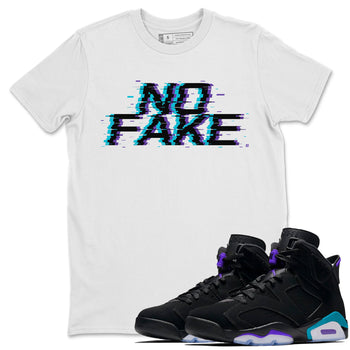 Jordan 6 Retro Aqua shirt to match jordans No Fake Glitch sneaker tees Air Jordan 6 Aqua SNRT Sneaker Release Tees Unisex White 1 T-Shirt