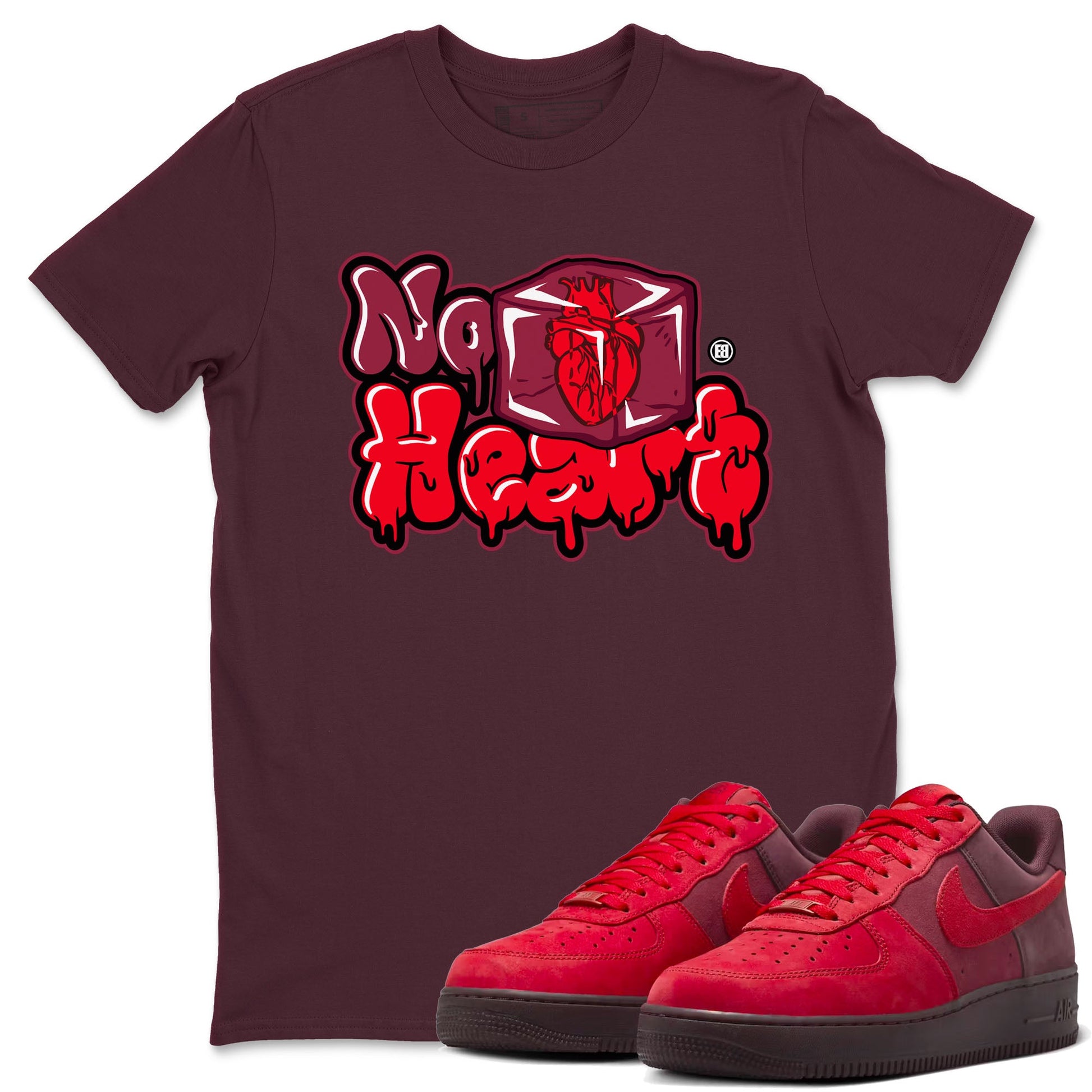 Air Force 1 Layers Of Love Valentine's Day shirt to match jordans No Hearts sneaker tees streetwear brand AF1 Layers Of Love SNRT Sneaker Release Tees unisex cotton Maroon 1 crew neck shirt