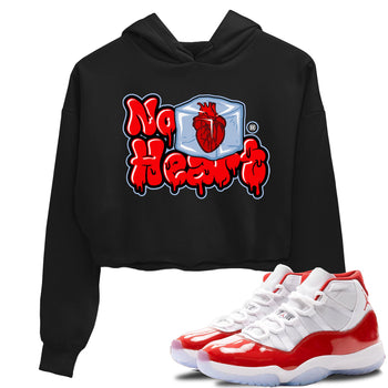 Air Jordan 11 Cherry shirt to match jordans No Hearts sneaker tees Air Jordan 11 Retro Cherry SNRT Sneaker Tees Black 1 Crop T-Shirt