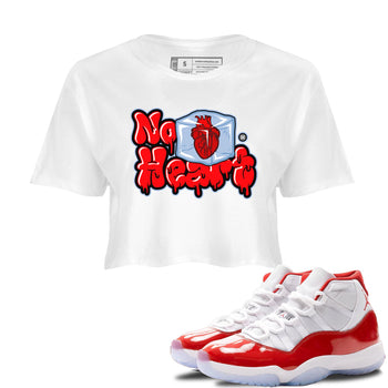 Air Jordan 11 Cherry shirt to match jordans No Hearts sneaker tees Air Jordan 11 Retro Cherry SNRT Sneaker Tees White 1 Crop T-Shirt