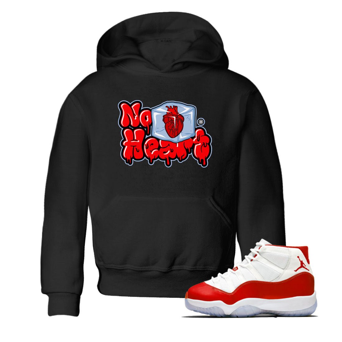 Air Jordan 11 Cherry shirt to match jordans No Hearts sneaker tees Air Jordan 11 Retro Cherry SNRT Sneaker Tees Baby Toddler Black 1 T-Shirt