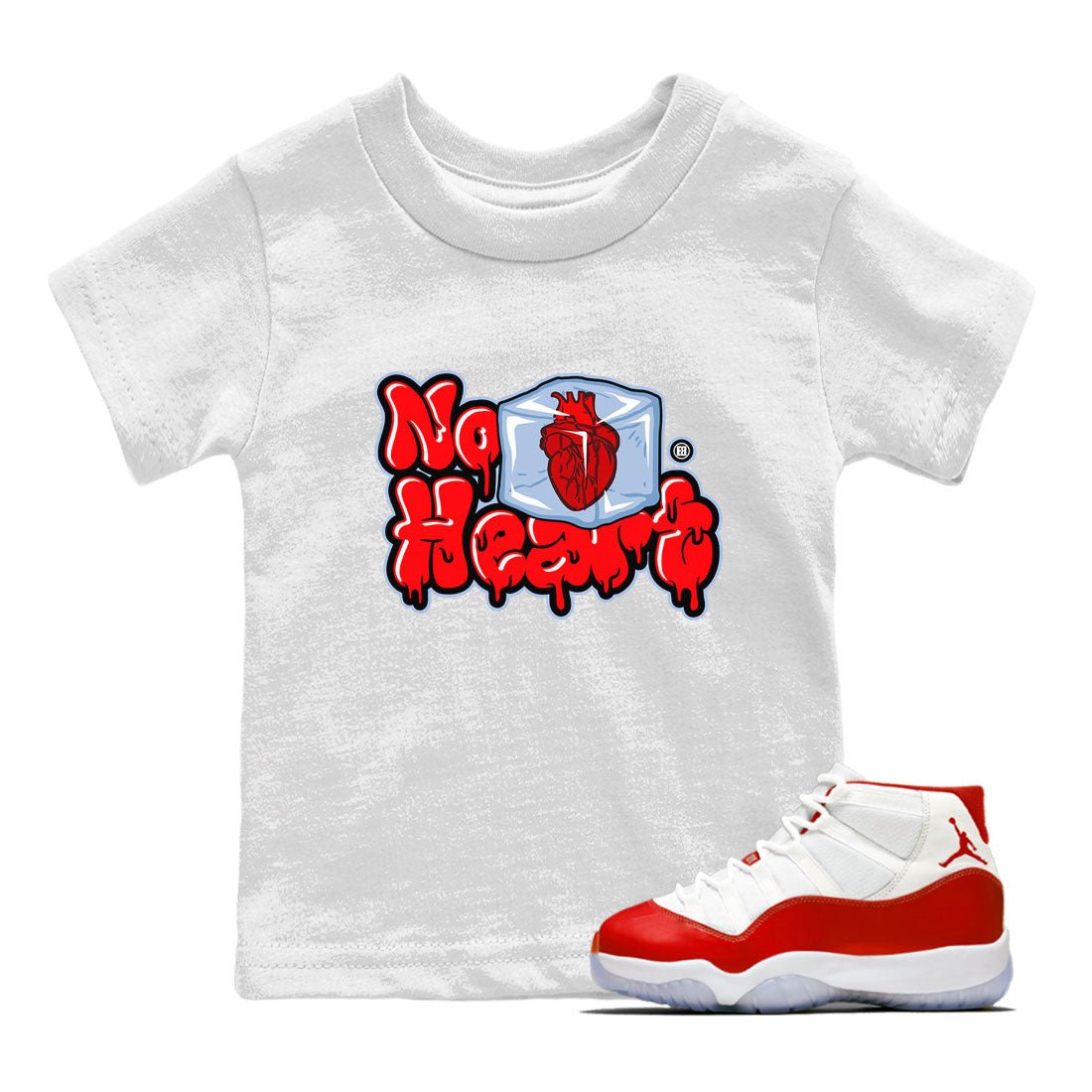Air Jordan 11 Cherry shirt to match jordans No Hearts sneaker tees Air Jordan 11 Retro Cherry SNRT Sneaker Tees Baby Toddler White 1 T-Shirt