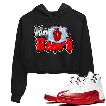 Air Jordan 12 Cherry shirt to match jordans No Hearts sneaker tees Air Jordan 12 Cherry SNRT Sneaker Tees Black 1 Crop T-Shirt
