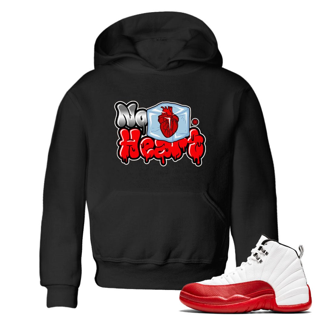 Air Jordan 12 Cherry shirt to match jordans No Hearts sneaker tees Air Jordan 12 Cherry SNRT Sneaker Tees Baby Toddler Black 1 T-Shirt