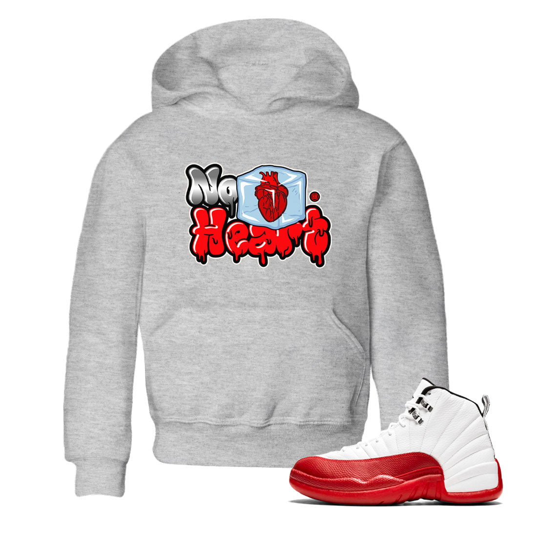 Air Jordan 12 Cherry shirt to match jordans No Hearts sneaker tees Air Jordan 12 Cherry SNRT Sneaker Tees Baby Toddler Heather Grey 1 T-Shirt