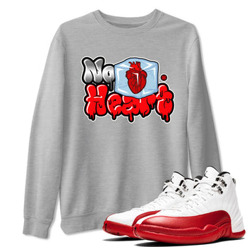 Air Jordan 12 Cherry shirt to match jordans No Hearts sneaker tees Air Jordan 12 Cherry SNRT Sneaker Tees Unisex Heather Grey 1 T-Shirt