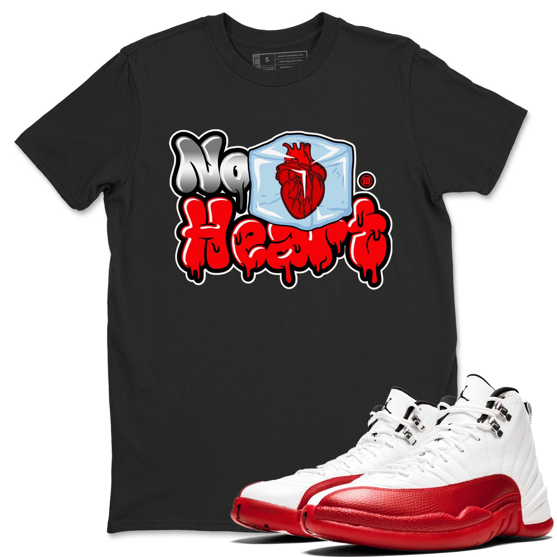 Air Jordan 12 Cherry shirt to match jordans No Hearts sneaker tees Air Jordan 12 Cherry SNRT Sneaker Tees Unisex Black 1 T-Shirt