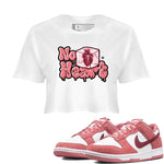 Dunk Valentines Day shirt to match jordans No Hearts sneaker tees Dunk Low Valentine's Day SNRT Sneaker Release Tees White 1 Crop T-Shirt