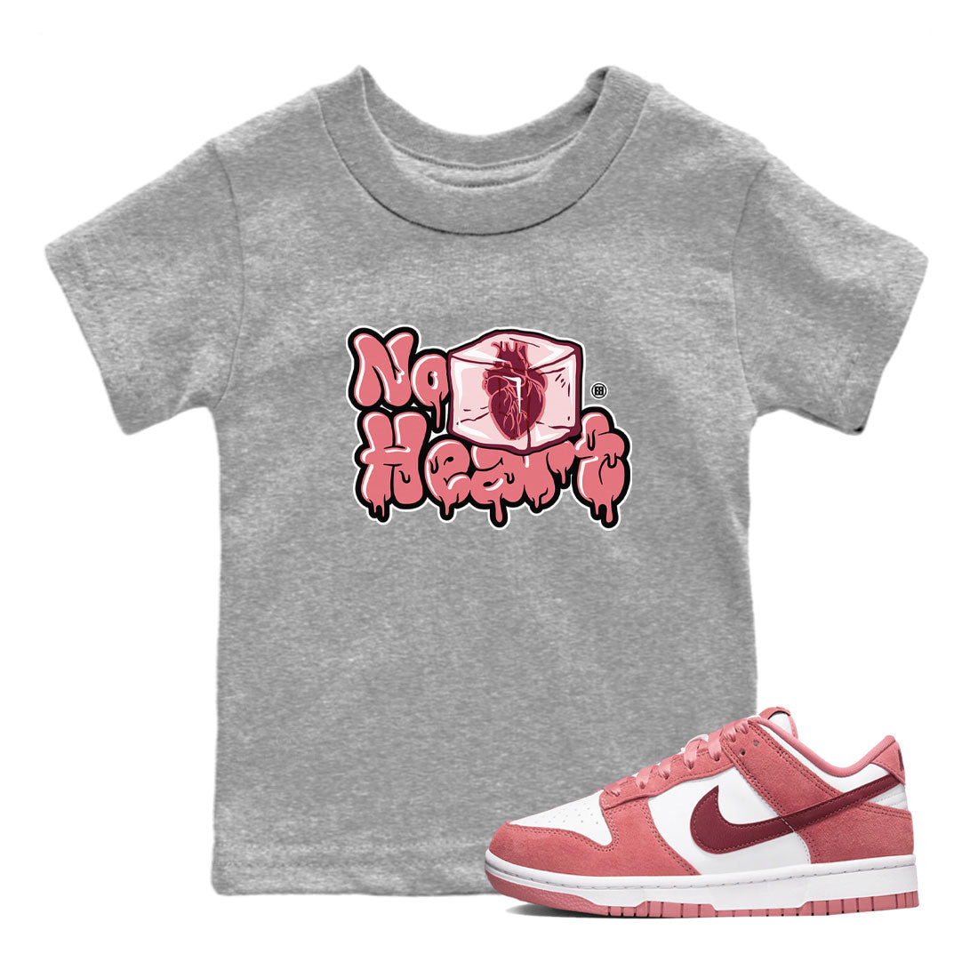 Dunk Valentines Day shirt to match jordans No Hearts sneaker tees Dunk Valentines Day SNRT Sneaker Tees Youth Kid's Baby Shirt Heather Grey 1 T-Shirt