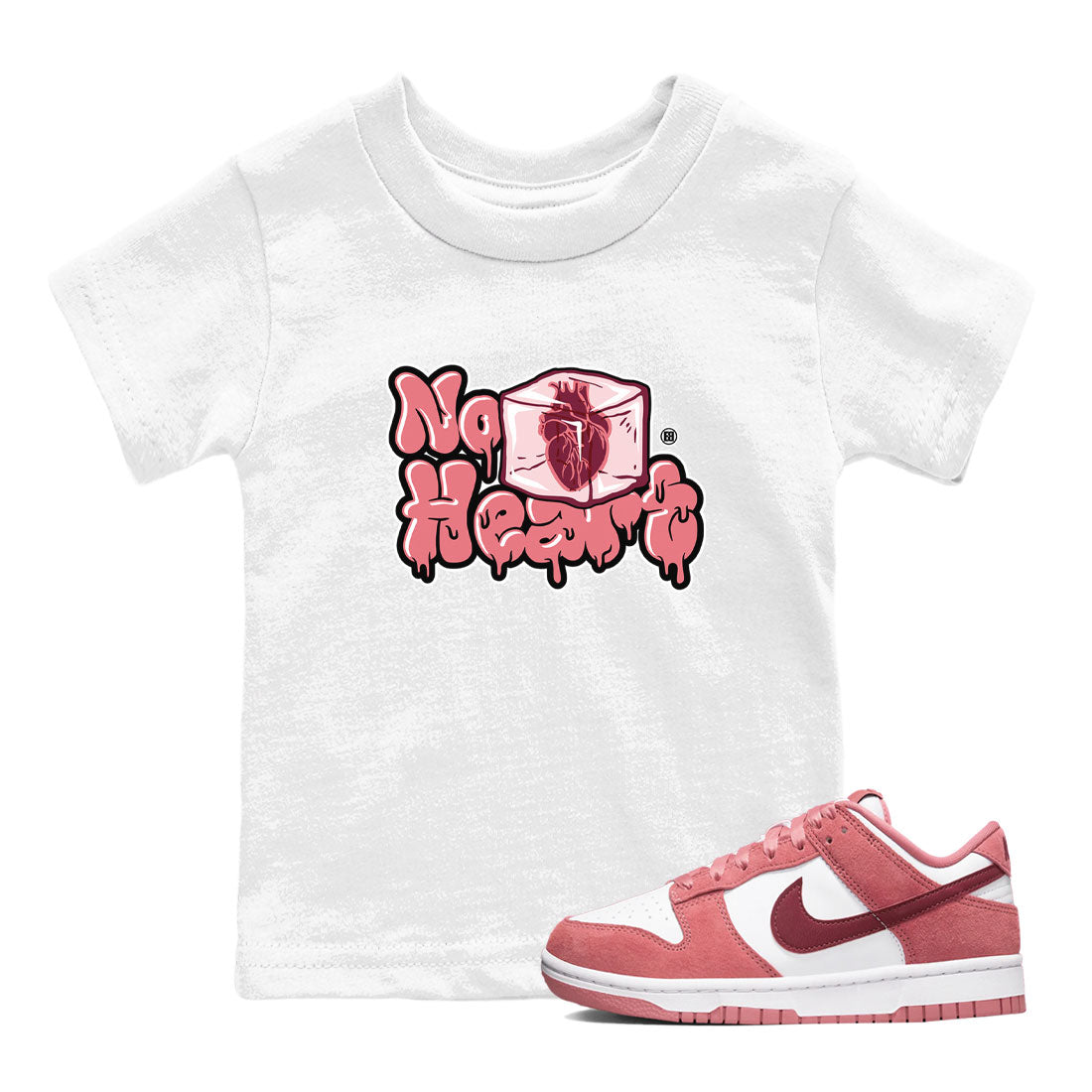 Dunk Valentines Day shirt to match jordans No Hearts sneaker tees Dunk Valentines Day SNRT Sneaker Tees Youth Kid's Baby Shirt White 1 T-Shirt
