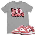 Dunk Valentines Day shirt to match jordans No Hearts sneaker tees Dunk Low Valentine's Day SNRT Sneaker Release Tees Cotton Sneaker Tee Heather Grey 1 T-Shirt