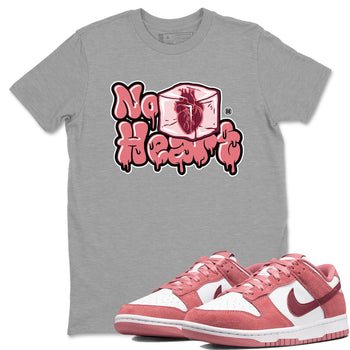 Dunk Valentines Day shirt to match jordans No Hearts sneaker tees Dunk Low Valentine's Day SNRT Sneaker Release Tees Cotton Sneaker Tee Heather Grey 1 T-Shirt