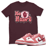 Dunk Valentines Day shirt to match jordans No Hearts sneaker tees Dunk Low Valentine's Day SNRT Sneaker Release Tees Cotton Sneaker Tee Maroon 1 T-Shirt