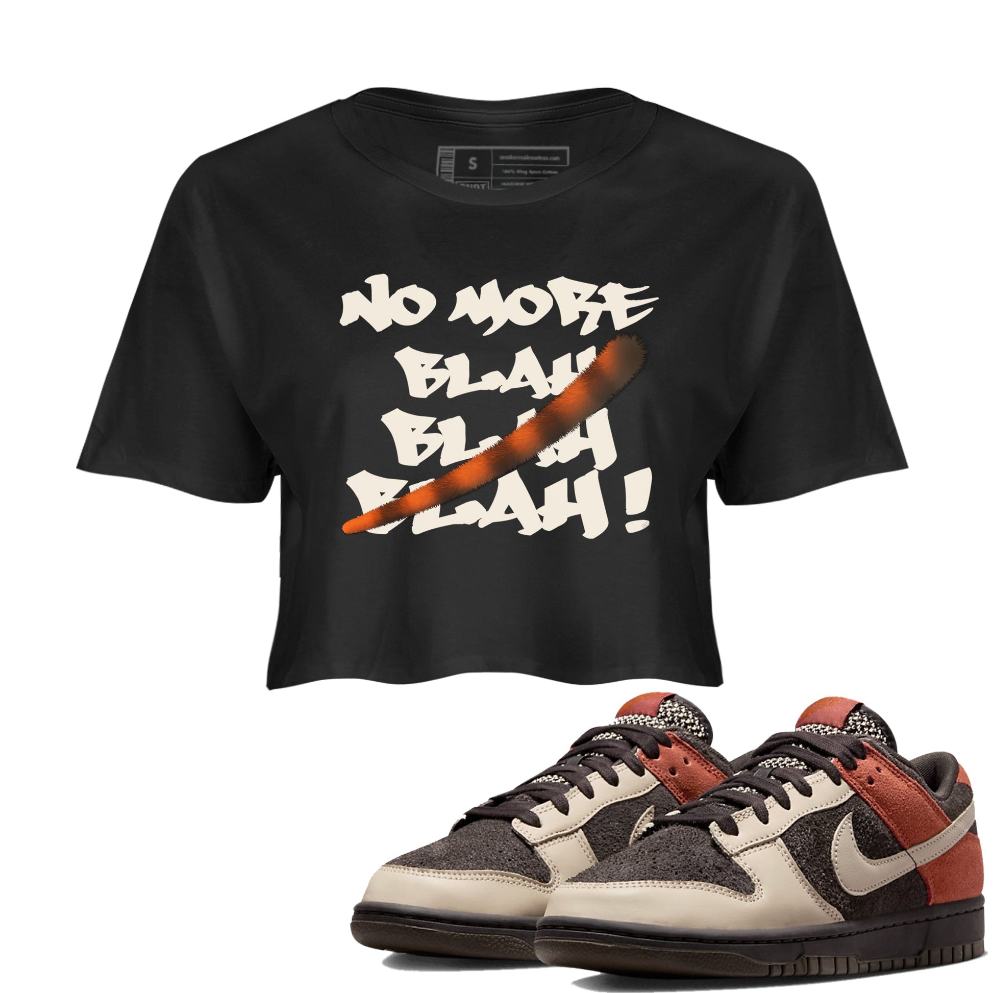 Dunk Low Red Panda shirt to match jordans No More Blah sneaker tees Dunks Red Panda SNRT Sneaker Tees Sneaker Matching Clothing Brand Black 1 Crop T-Shirt