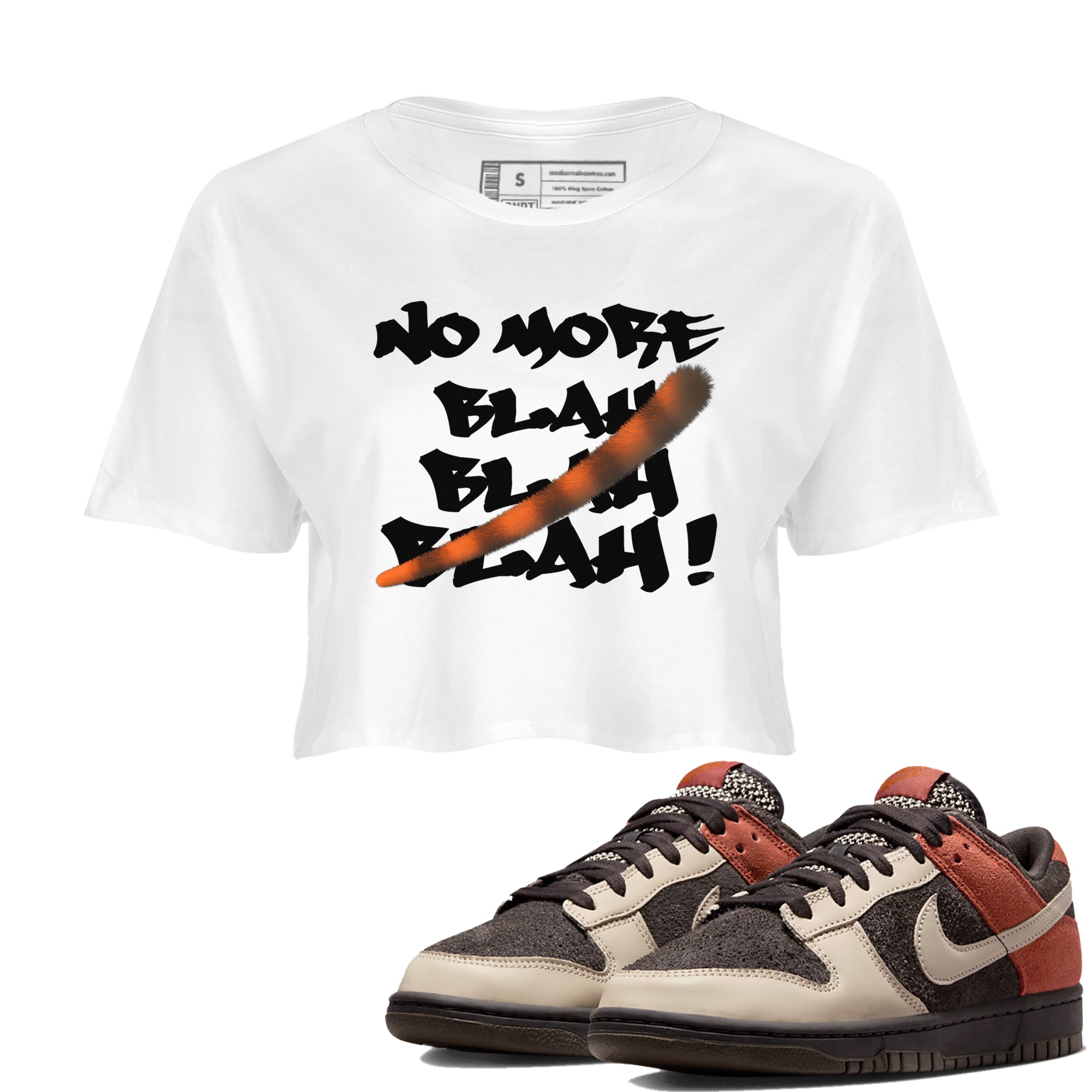 Dunk Low Red Panda shirt to match jordans No More Blah sneaker tees Dunks Red Panda SNRT Sneaker Tees Sneaker Matching Clothing Brand White 1 Crop T-Shirt