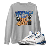 Air Jordan 3 Wizards Sneaker Match Tees No Pain No Gain Sneaker Tees Air Jordan 3 Retro Wizards Sneaker Release Tees Unisex Shirts Heather Grey 1