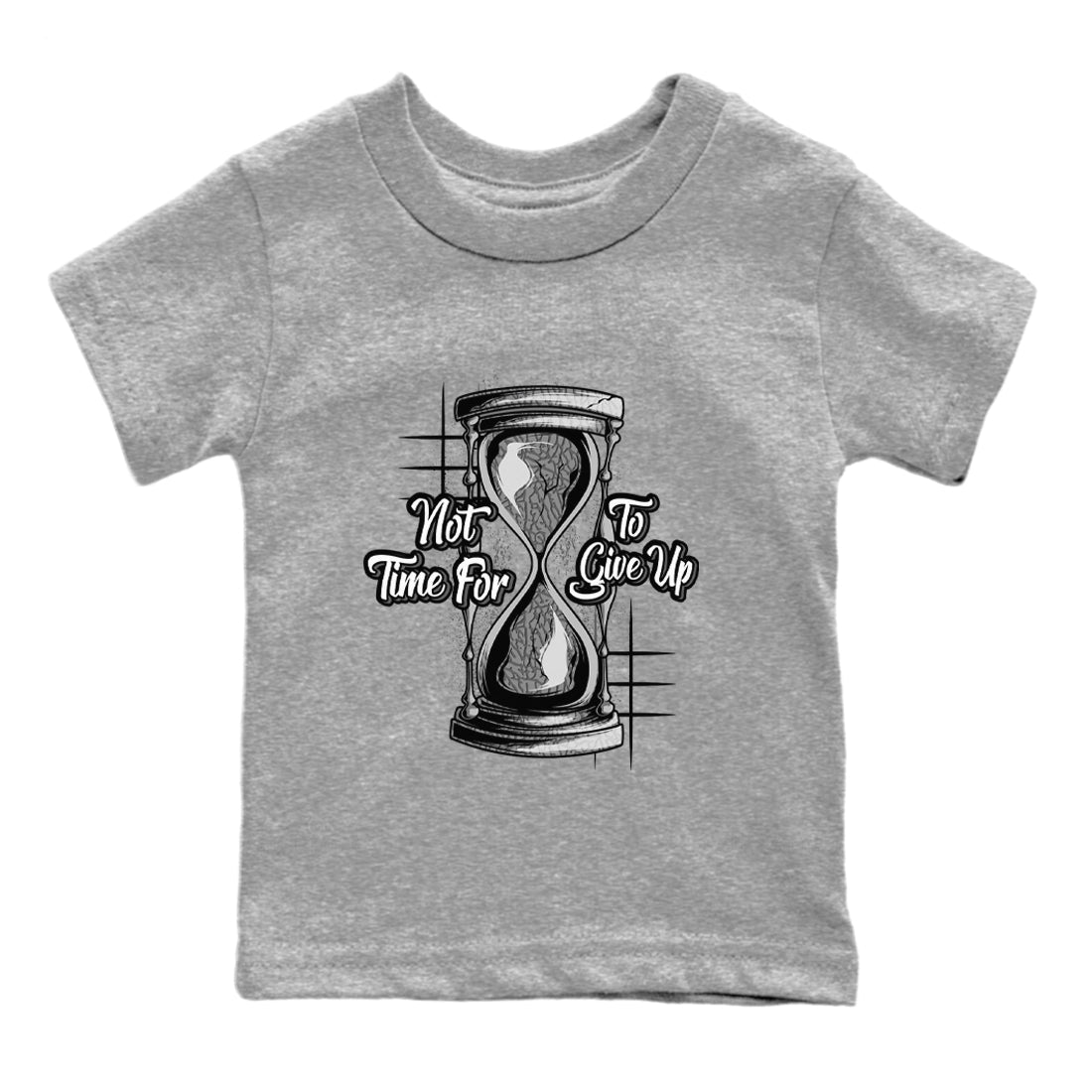 Air Jordan 1 White Cement Sneaker Match Tees Not Time For To Give Up Sneaker Tees Air Jordan 1 White Cement Shirt Kids Shirts Heather Grey 2