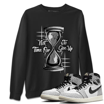 Air Jordan 1 White Cement Not Time For To Give Up Crew Neck Sneaker Tees Air Jordan 1 White Cement Sneaker T-Shirts Washing and Care Tip
