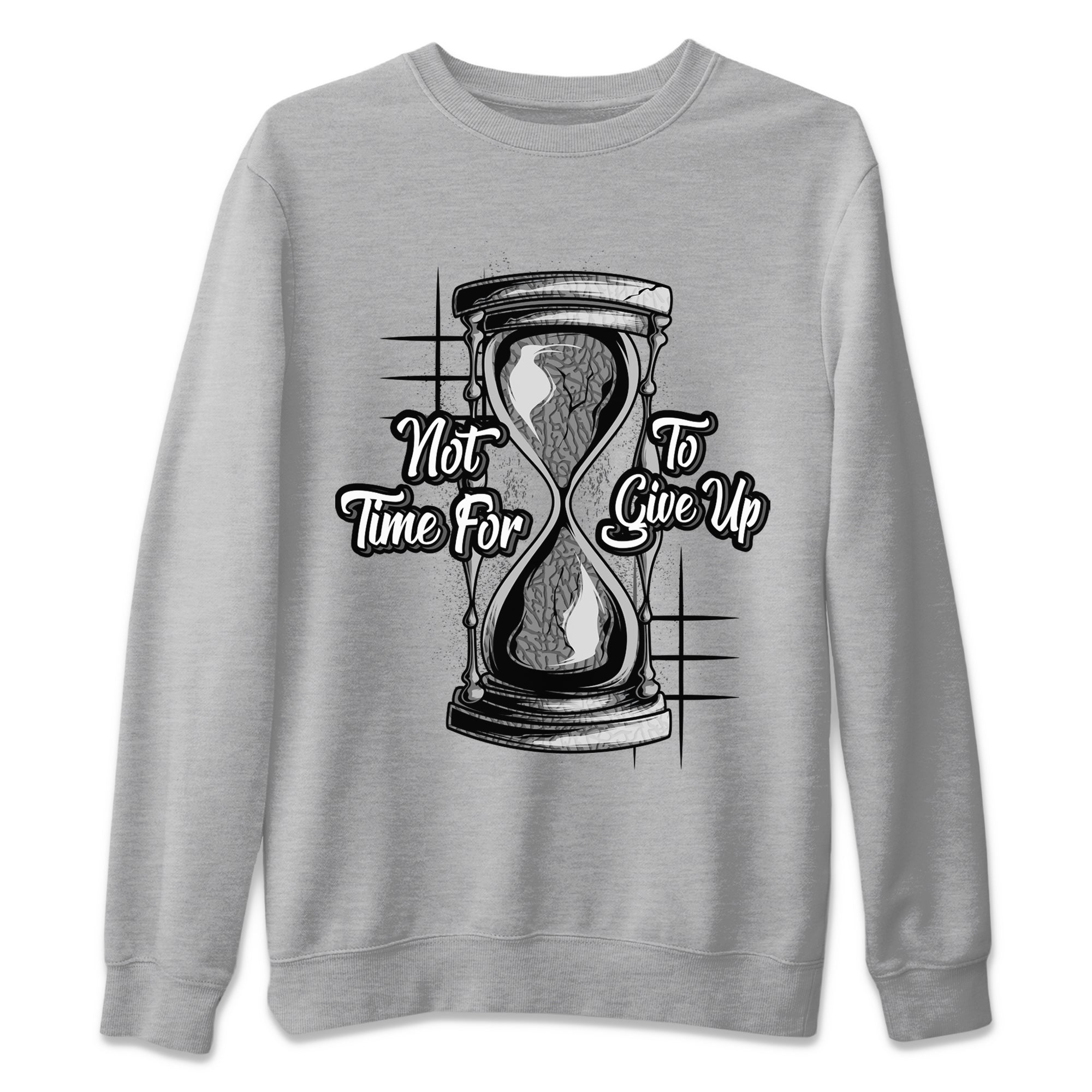 Air Jordan 1 White Cement Sneaker Match Tees Not Time For To Give Up Sneaker Tees Air Jordan 1 White Cement Shirt Unisex Shirts Heather Grey 2