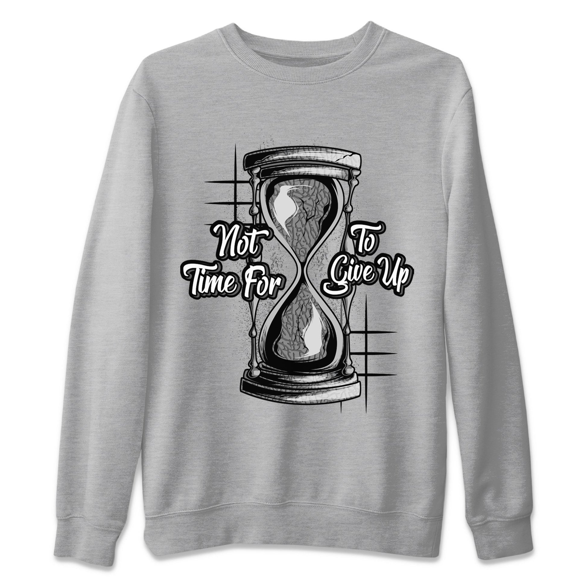 Air Jordan 1 White Cement Sneaker Match Tees Not Time For To Give Up Sneaker Tees Air Jordan 1 White Cement Shirt Unisex Shirts Heather Grey 2