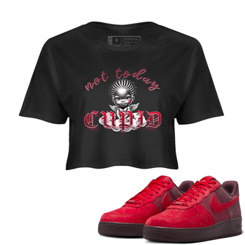 AF1 Layers Of Love shirt Valentine's Day Shirt to match jordans Not Today Cupid sneaker tees Air Force 1 Layers Of Love SNRT Sneaker Release Tees Black 1 crop length shirt