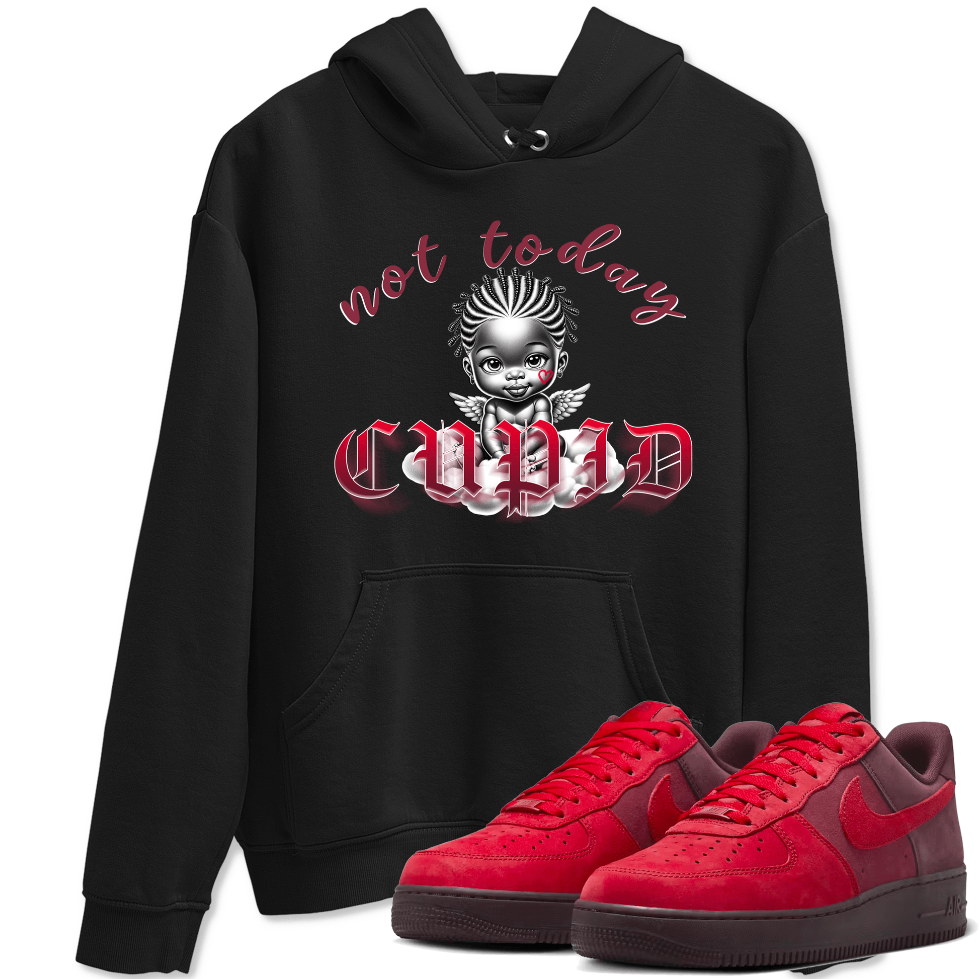 AF1 Layers Of Love shirt Valentine's Day Shirt to match jordans Not Today Cupid sneaker tees Air Force 1 Layers Of Love SNRT Sneaker Release Tees unisex cotton Black 1 crew neck shirt