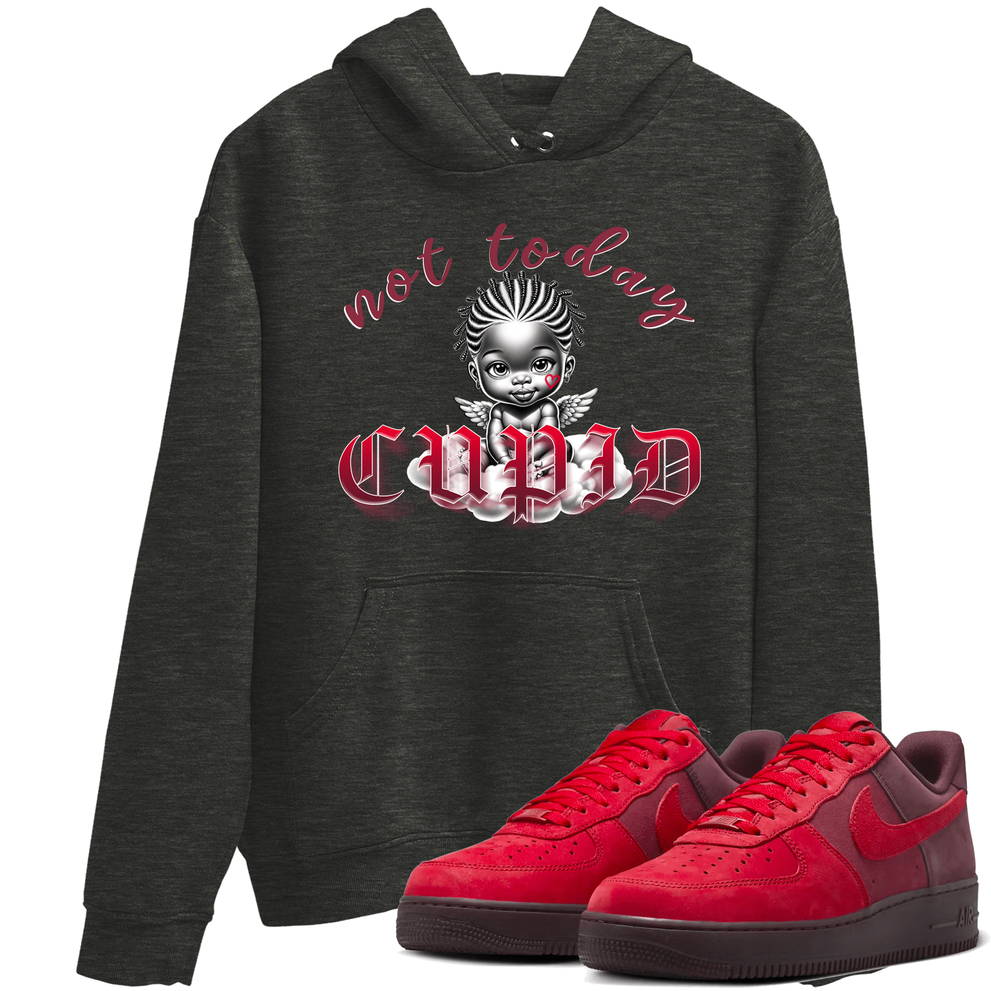 AF1 Layers Of Love shirt Valentine's Day Shirt to match jordans Not Today Cupid sneaker tees Air Force 1 Layers Of Love SNRT Sneaker Release Tees unisex cotton Charcoal Heather 1 crew neck shirt