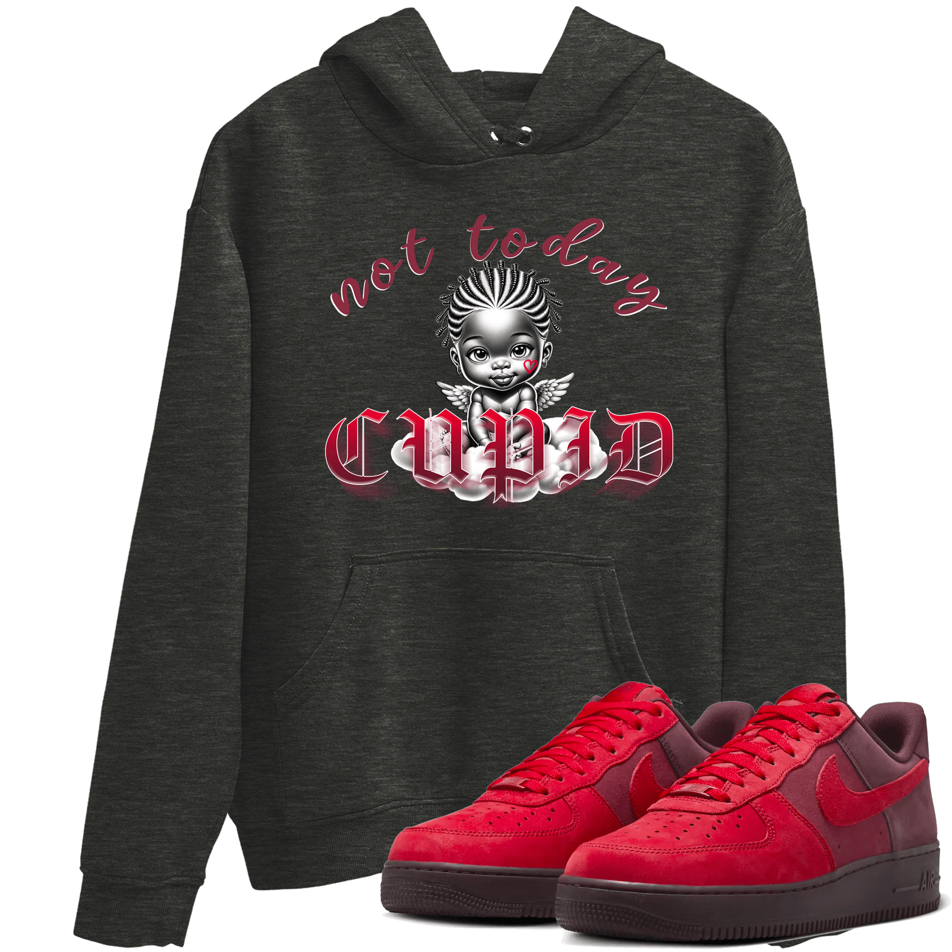 AF1 Layers Of Love shirt Valentine's Day Shirt to match jordans Not Today Cupid sneaker tees Air Force 1 Layers Of Love SNRT Sneaker Release Tees unisex cotton Charcoal Heather 1 crew neck shirt