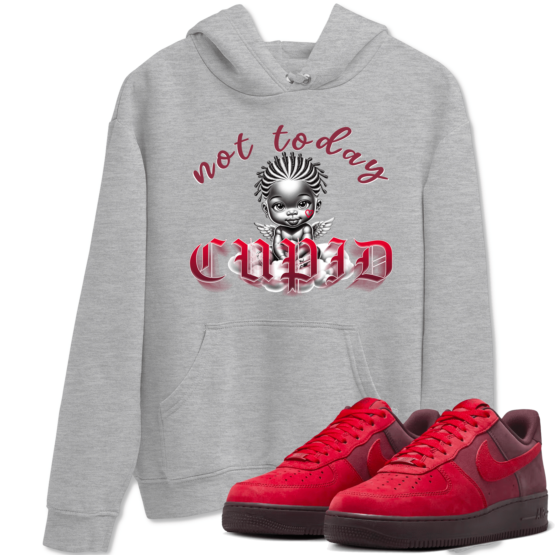 AF1 Layers Of Love shirt Valentine's Day Shirt to match jordans Not Today Cupid sneaker tees Air Force 1 Layers Of Love SNRT Sneaker Release Tees unisex cotton Heather Grey 1 crew neck shirt