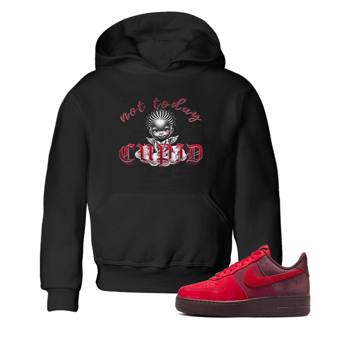 AF1 Layers Of Love shirt Valentine's Day Shirt to match jordans Not Today Cupid sneaker tees Air Force 1 Layers Of Love SNRT sneaker release tees baby toddler Black 1 cotton Shirt