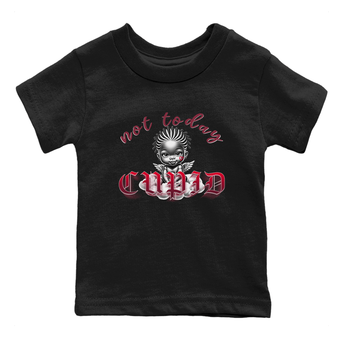 AF1 Layers Of Love shirt Valentine's Day Shirt to match jordans Not Today Cupid sneaker tees Air Force 1 Layers Of Love SNRT sneaker release tees baby toddler Black 2 cotton Shirt
