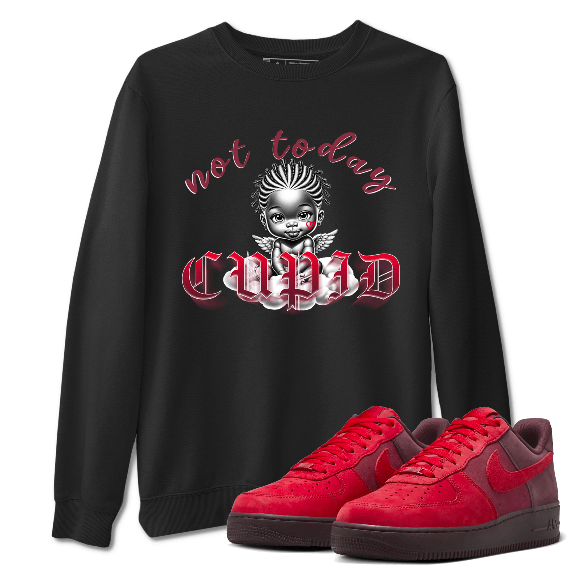 AF1 Layers Of Love shirt Valentine's Day Shirt to match jordans Not Today Cupid sneaker tees Air Force 1 Layers Of Love SNRT Sneaker Release Tees unisex cotton Black 1 crew neck shirt