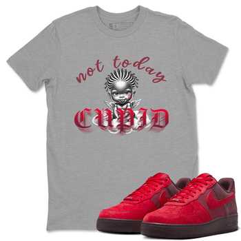 AF1 Layers Of Love shirt Valentine's Day Shirt to match jordans Not Today Cupid sneaker tees Air Force 1 Layers Of Love SNRT Sneaker Release Tees unisex cotton Heather Grey 1 crew neck shirt