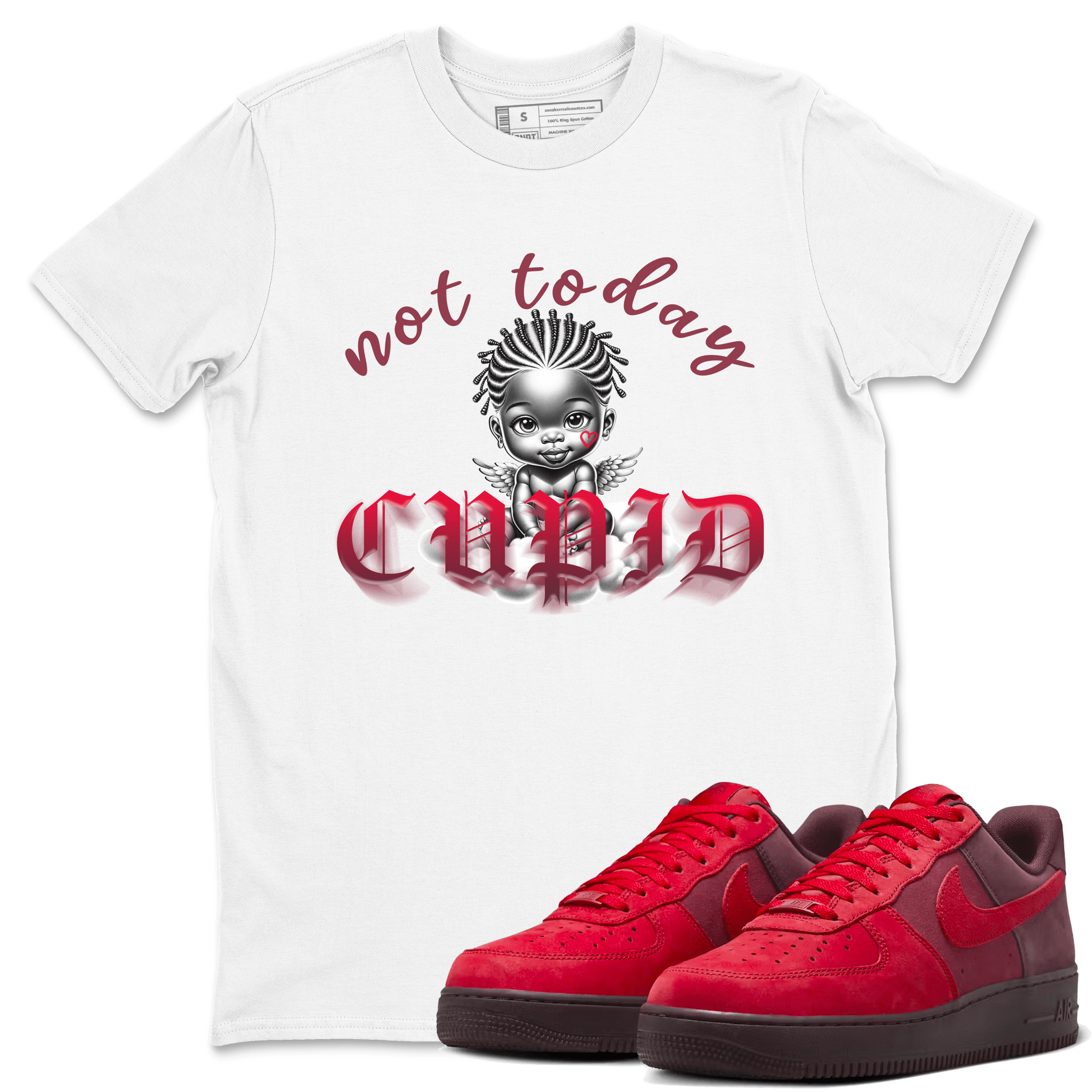 AF1 Layers Of Love shirt Valentine's Day Shirt to match jordans Not Today Cupid sneaker tees Air Force 1 Layers Of Love SNRT Sneaker Release Tees unisex cotton White 1 crew neck shirt