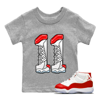 Air Jordan 11 cherry Sneaker Match Tees Number 11 Sneaker Tees Air Jordan 11 cherry Sneaker Release Tees Kids Shirts