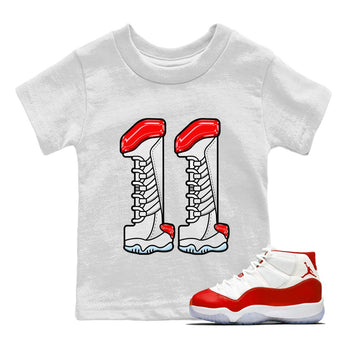 Air Jordan 11 cherry Sneaker Match Tees Number 11 Sneaker Tees Air Jordan 11 cherry Sneaker Release Tees Kids Shirts