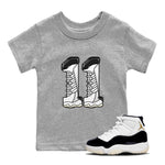 11s Gratitude shirt to match jordans Number 11 sneaker tees Air Jordan 11 Gratitude SNRT Sneaker Release Tees Baby Toddler Heather Grey 1 T-Shirt