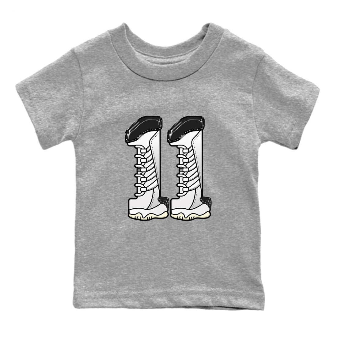 11s Gratitude shirt to match jordans Number 11 sneaker tees Air Jordan 11 Gratitude SNRT Sneaker Release Tees Baby Toddler Heather Grey 2 T-Shirt