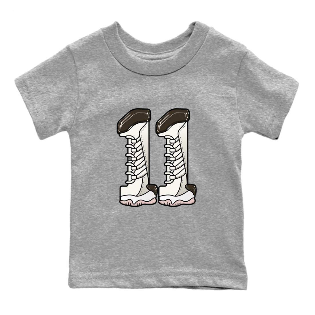 11s Neapolitan shirt to match jordans Number 11 sneaker tees Air Jordan 11 Neapolitan SNRT Sneaker Release Tees Baby Toddler Heather Grey 2 T-Shirt