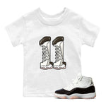 11s Neapolitan shirt to match jordans Number 11 sneaker tees Air Jordan 11 Neapolitan SNRT Sneaker Release Tees Baby Toddler White 1 T-Shirt