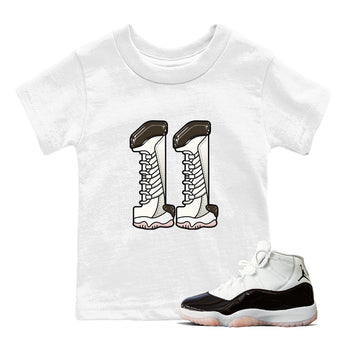 11s Neapolitan shirt to match jordans Number 11 sneaker tees Air Jordan 11 Neapolitan SNRT Sneaker Release Tees Baby Toddler White 1 T-Shirt