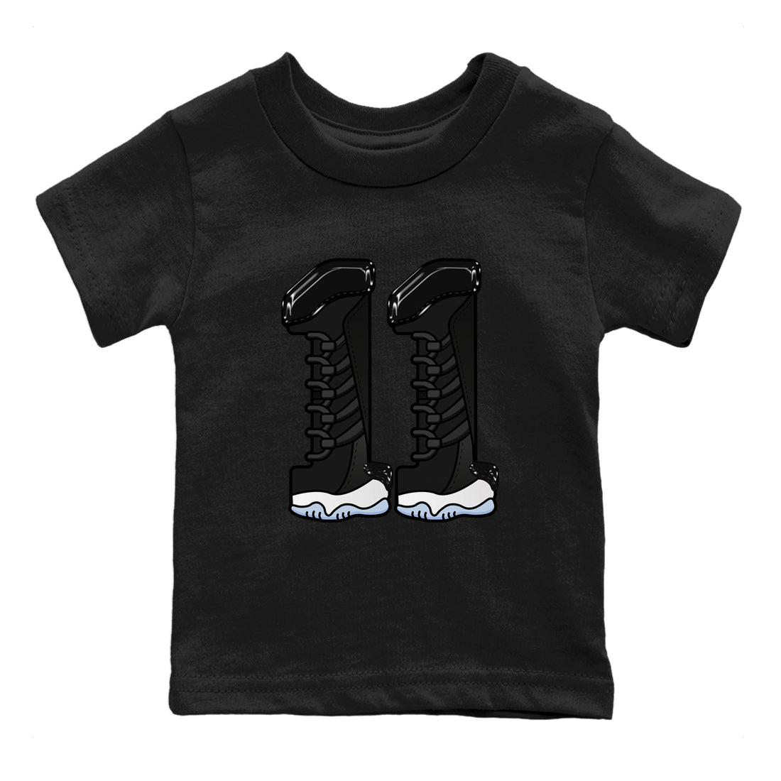 11s Black and Varsity Royal shirt to match jordans Number 11 sneaker tees Air Jordan 11 Black/Varsity Royal SNRT Sneaker Release Tees Baby Toddler Black 2 T-Shirt