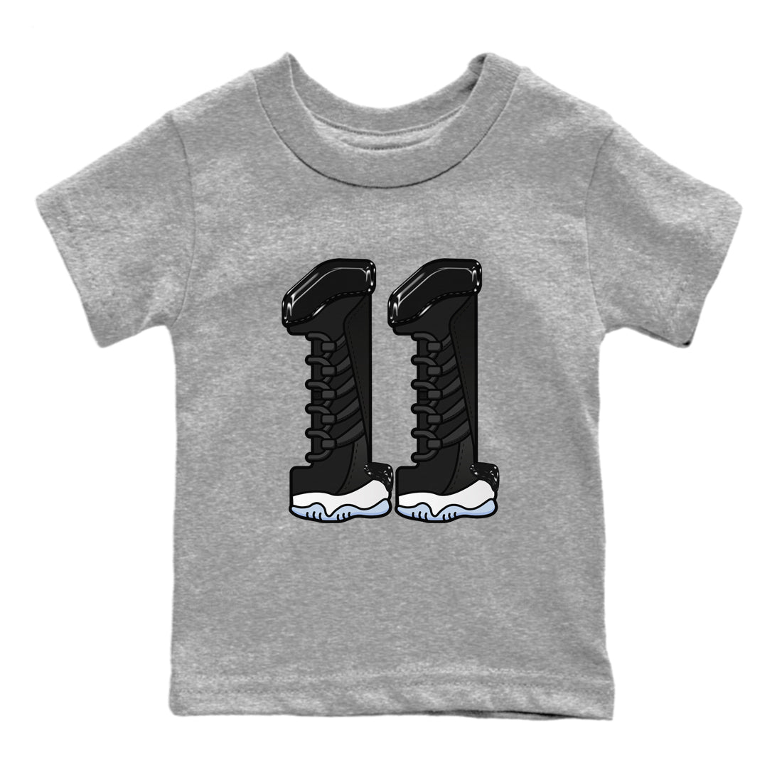 11s Black and Varsity Royal shirt to match jordans Number 11 sneaker tees Air Jordan 11 Black/Varsity Royal SNRT Sneaker Release Tees Baby Toddler Heather Grey 2 T-Shirt