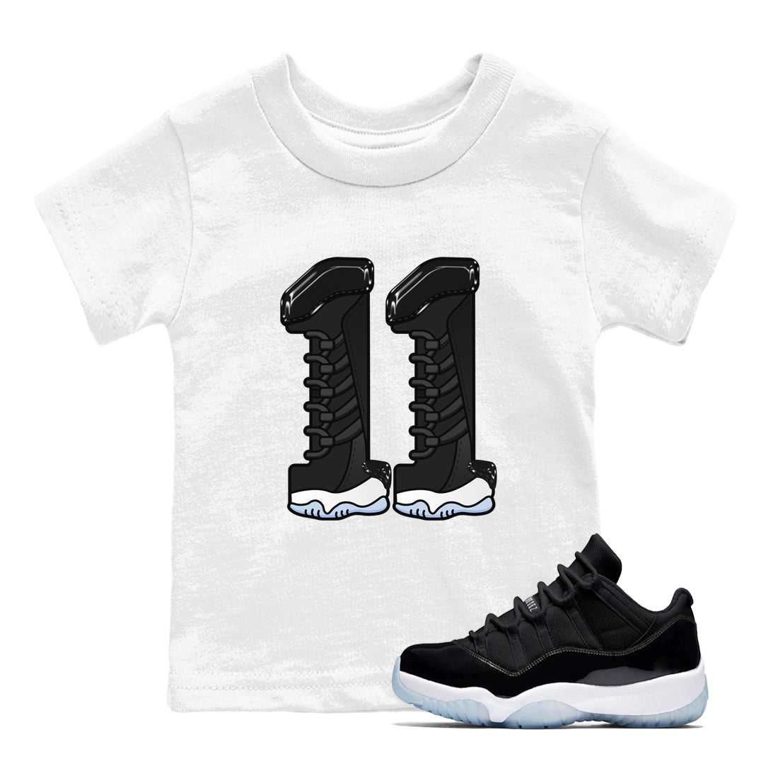 11s Black and Varsity Royal shirt to match jordans Number 11 sneaker tees Air Jordan 11 Black/Varsity Royal SNRT Sneaker Release Tees Baby Toddler White 1 T-Shirt