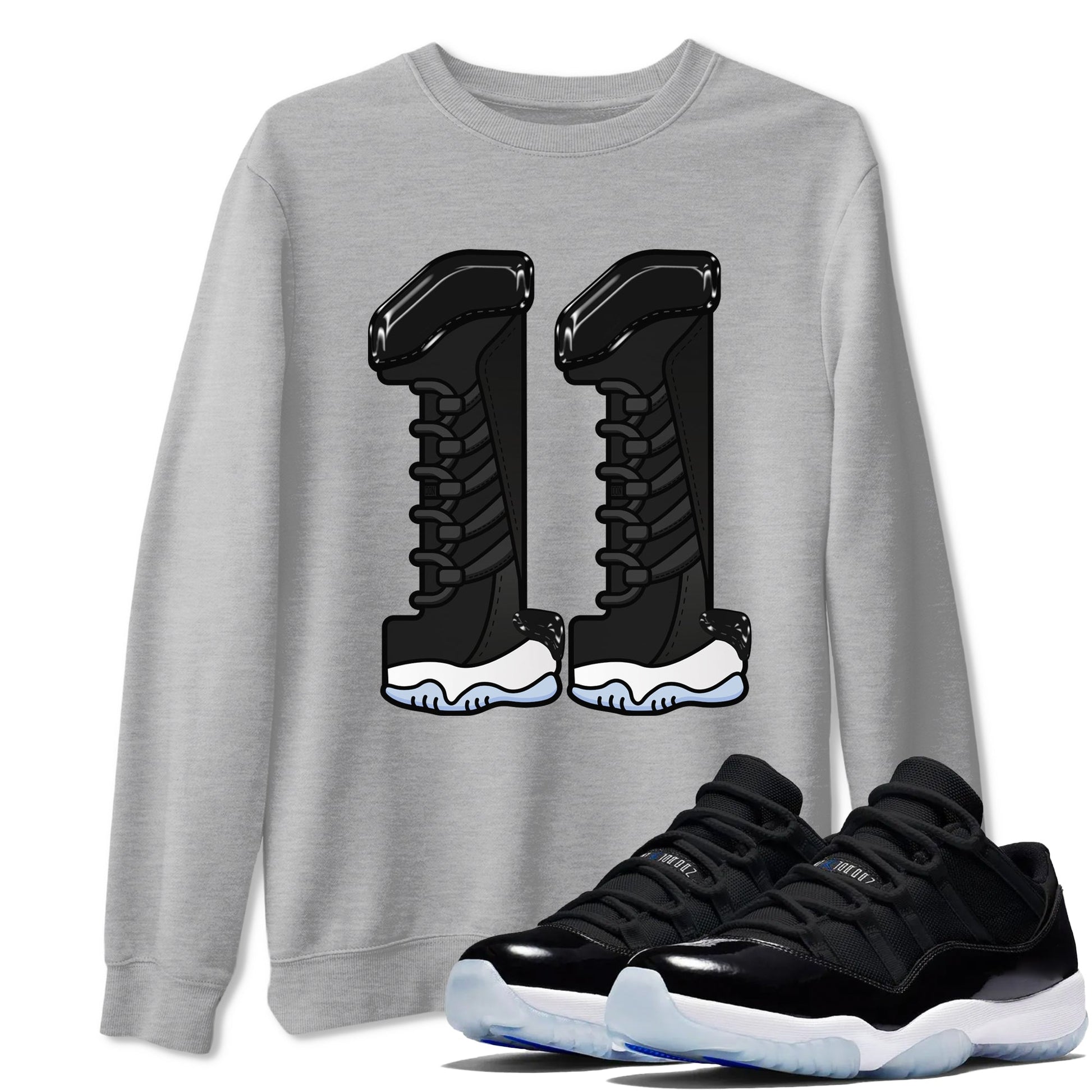 11s Black and Varsity Royal shirt to match jordans Number 11 sneaker tees Air Jordan 11 Black/Varsity Royal SNRT Sneaker Release Tees Unisex Heather Grey 1 T-Shirt