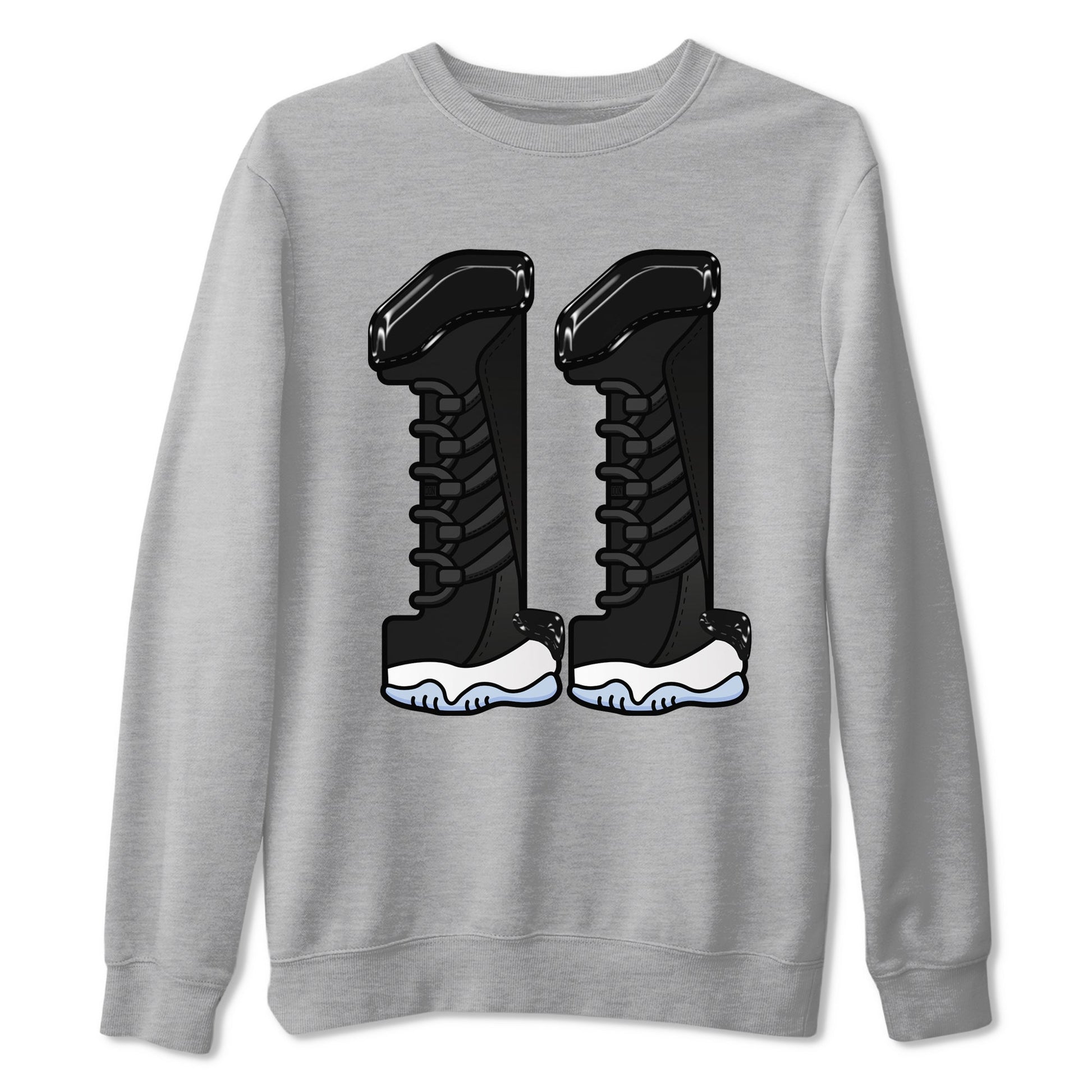 11s Black and Varsity Royal shirt to match jordans Number 11 sneaker tees Air Jordan 11 Black/Varsity Royal SNRT Sneaker Release Tees Unisex Heather Grey 2 T-Shirt
