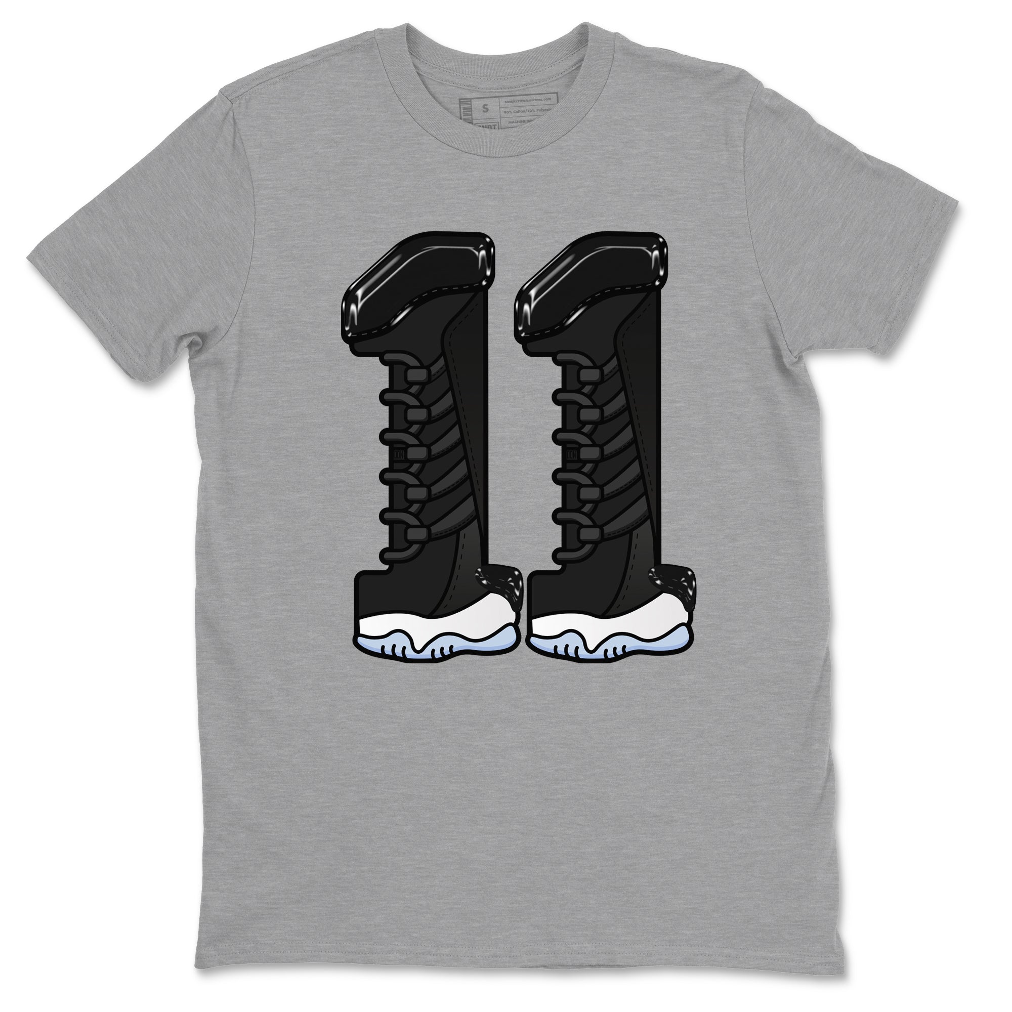 11s Black and Varsity Royal shirt to match jordans Number 11 sneaker tees Air Jordan 11 Black/Varsity Royal SNRT Sneaker Release Tees Unisex Heather Grey 2 T-Shirt