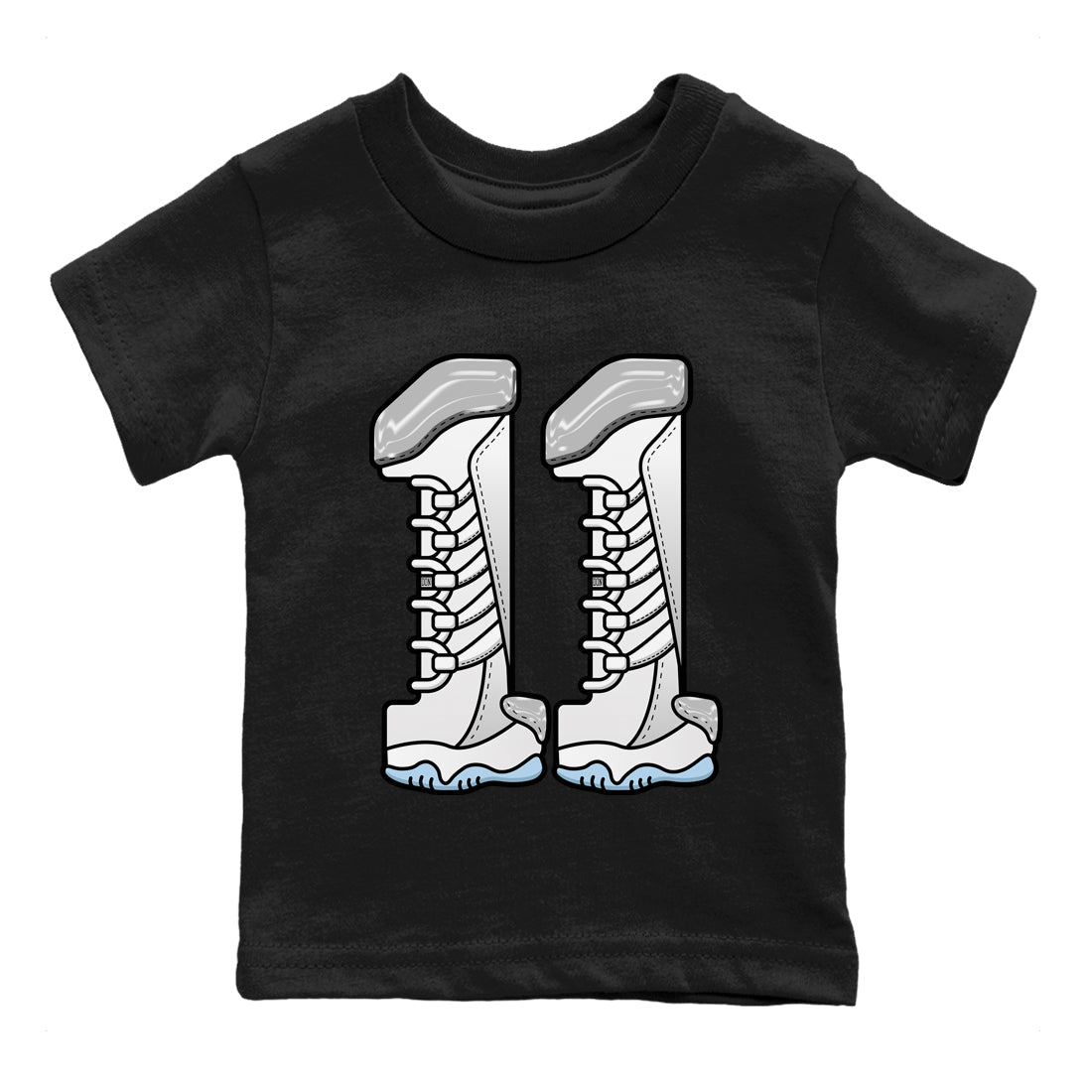 Air Jordan 11 White Cement Number 11 Baby and Kids Sneaker Tees Air Jordan 11 Cement Grey Kids Sneaker Tees Washing and Care Tip